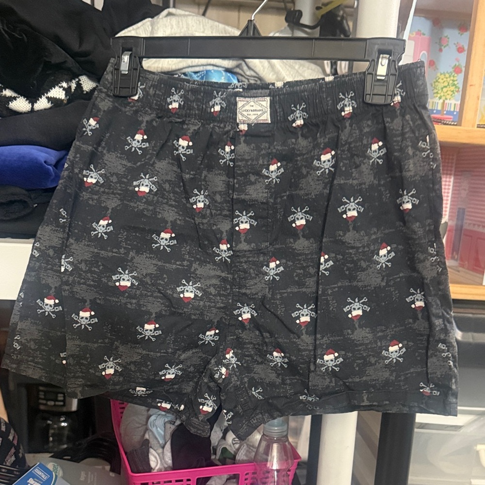 Lucky Brand Black Boxers with Festive Skull Print